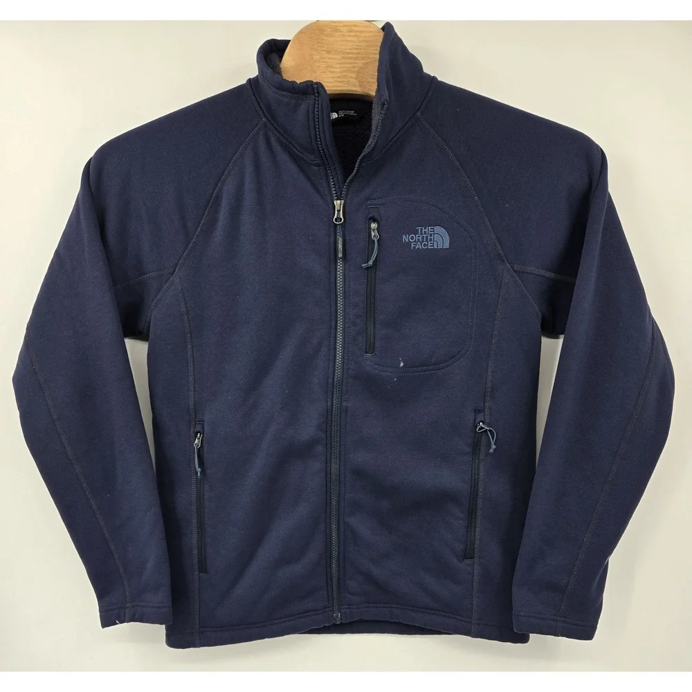 The North‎ Face Jacket Mens M Timber Full Zip TNF Fleeced Lined Blue Gorpcore